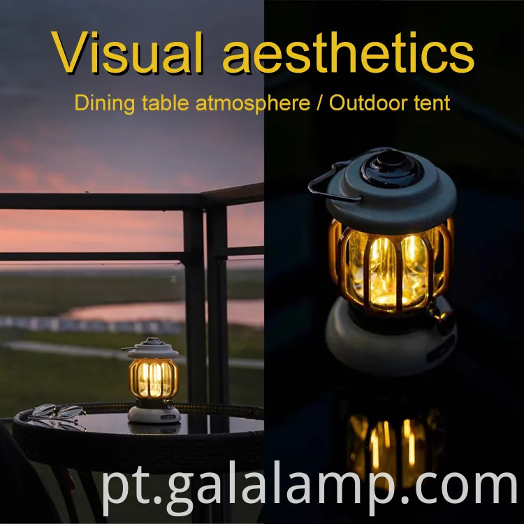 Lanterna LED de inspiração vintage para camping e segurança ao ar livre